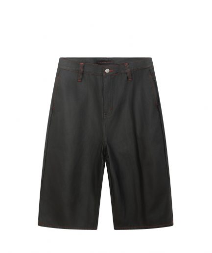 K1R1N JIGGY WAXED RED STRIPED MID-CUT PANTS